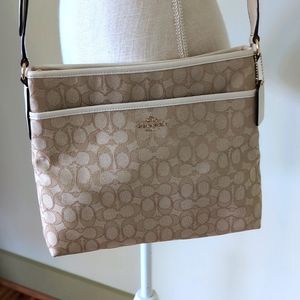 Coach Crossbody bag, cream with gold accents